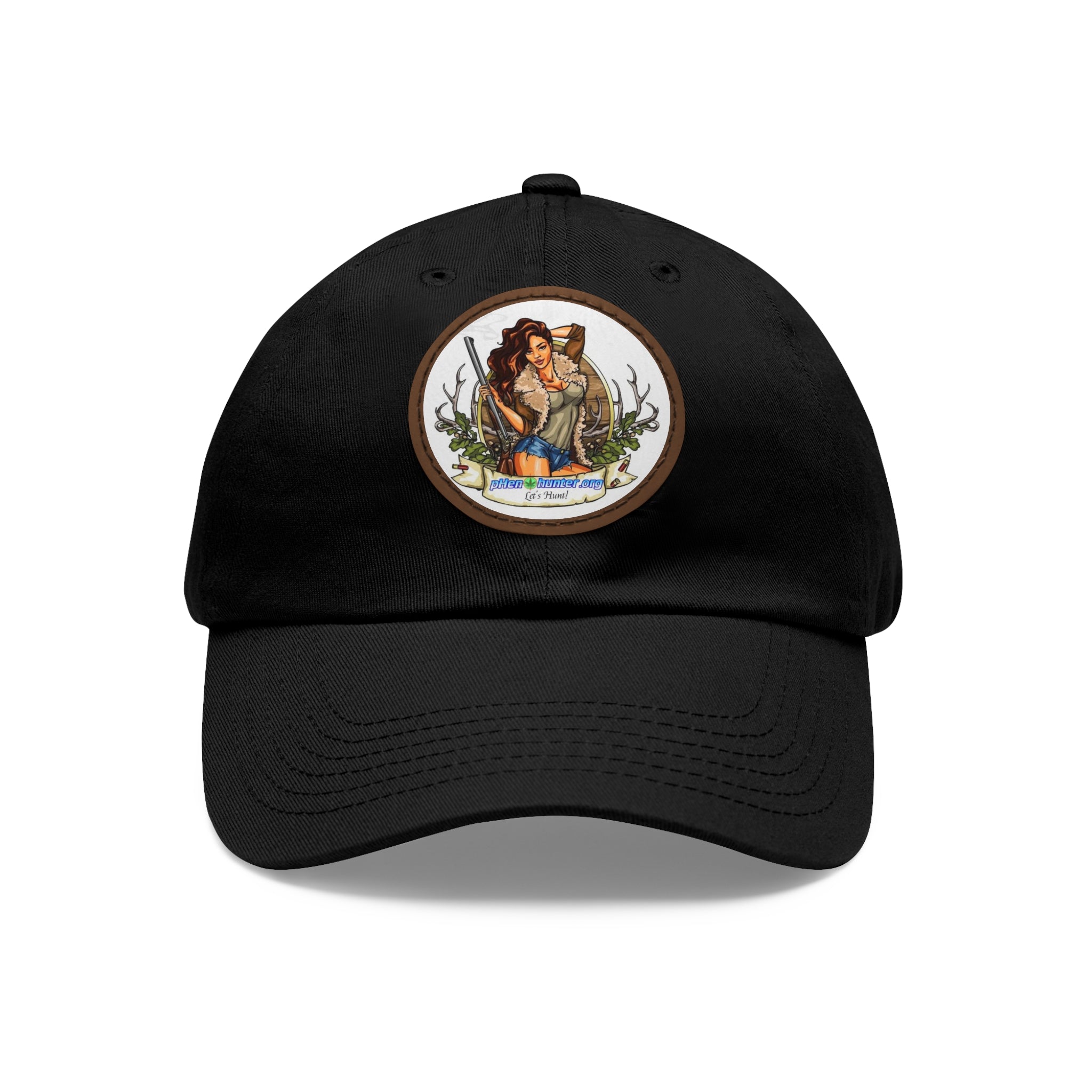 pH Let's Hunt hat with Leather Patch (Round)