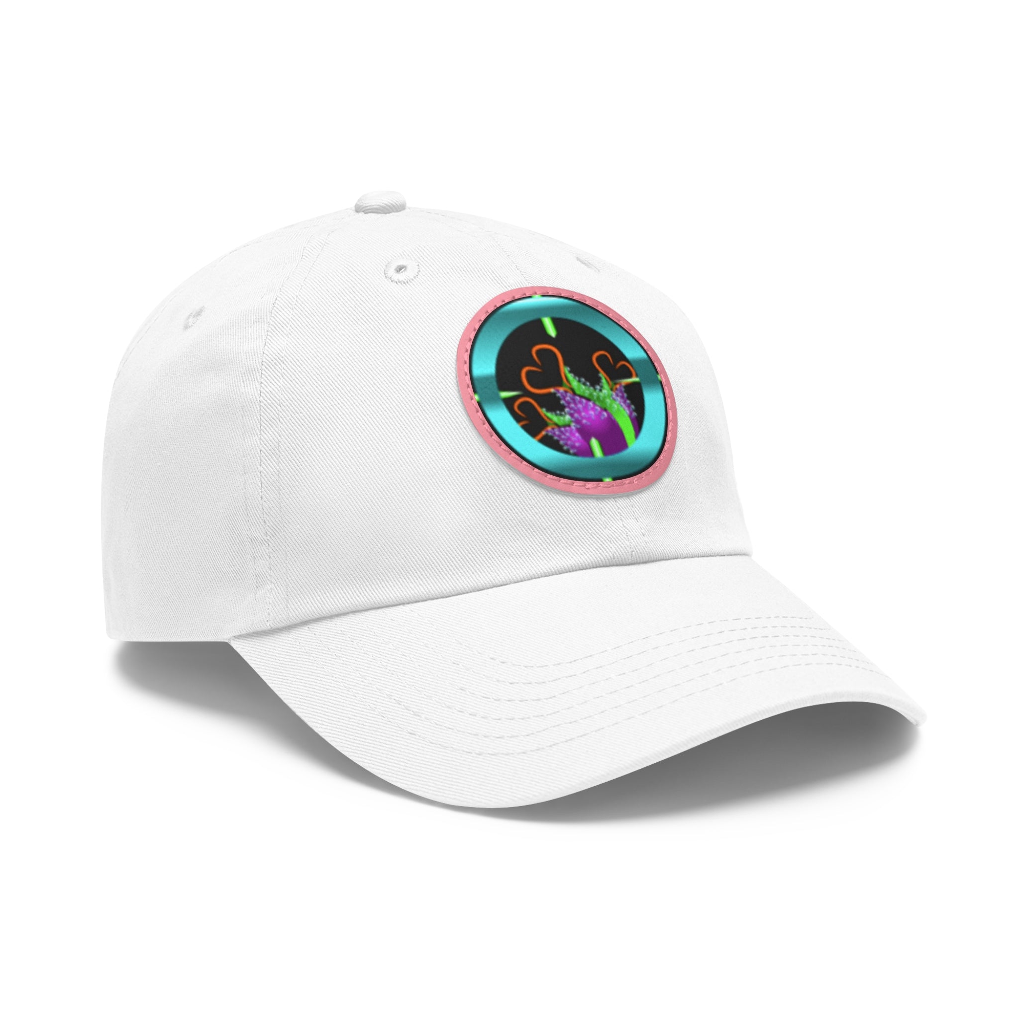 pH art contest cross-hairs hat with Leather Patch (Round)