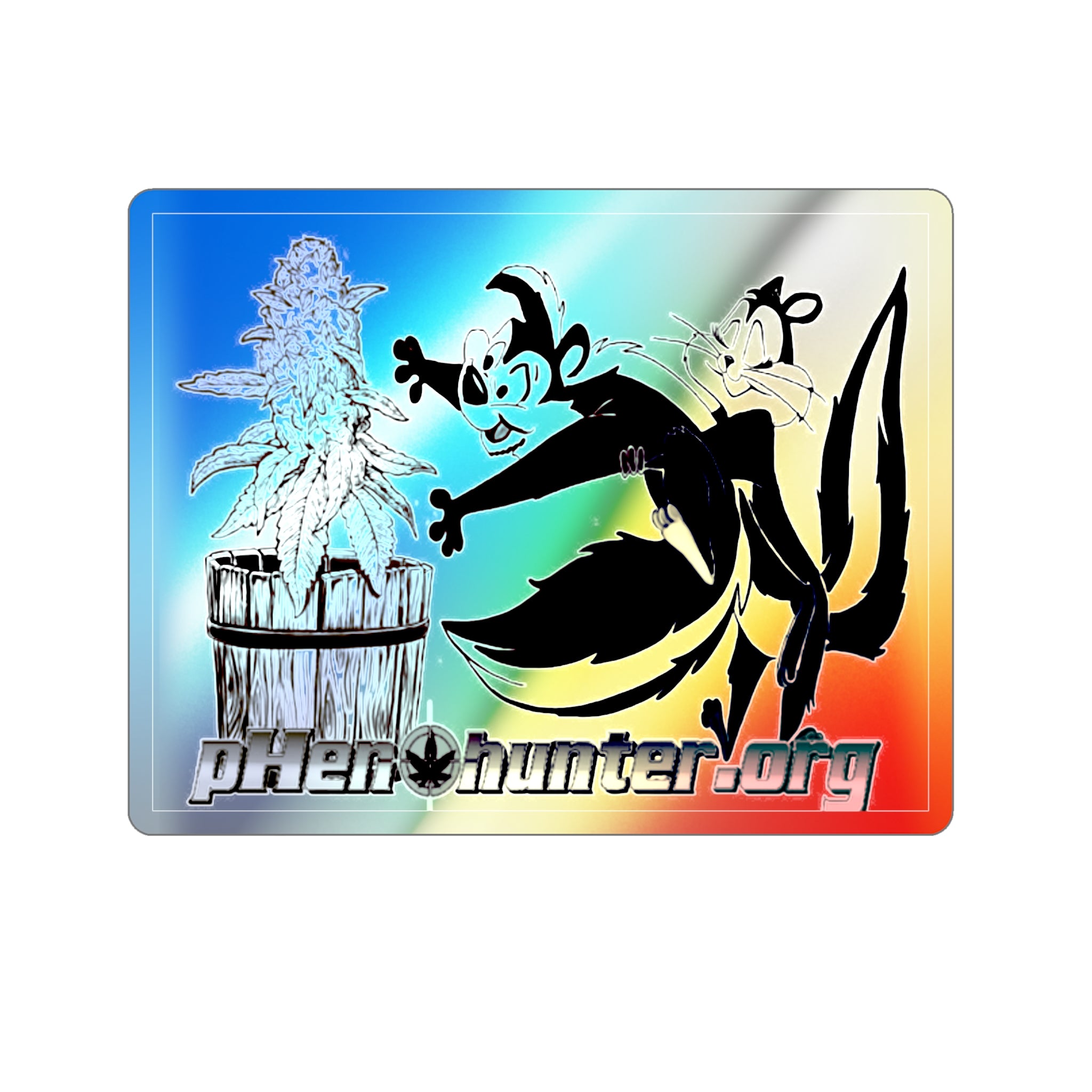 pH Art Holographic Die-cut Stickers "pH Skunk""