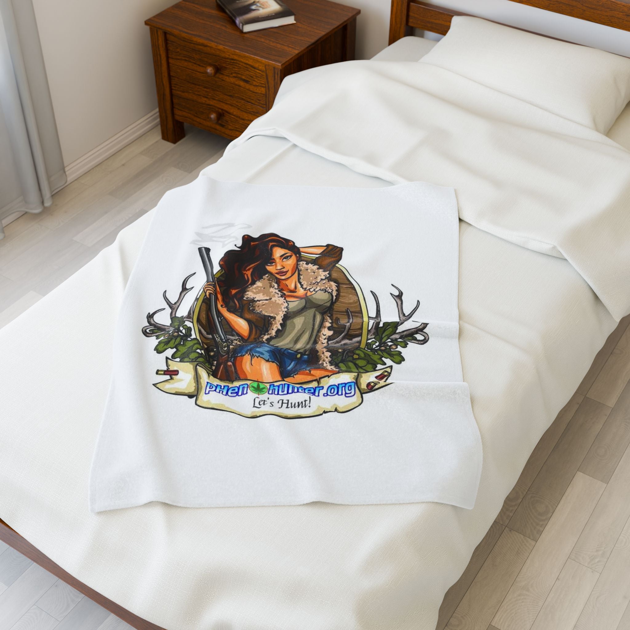 pH Let's Hunt! Plush Blanket White