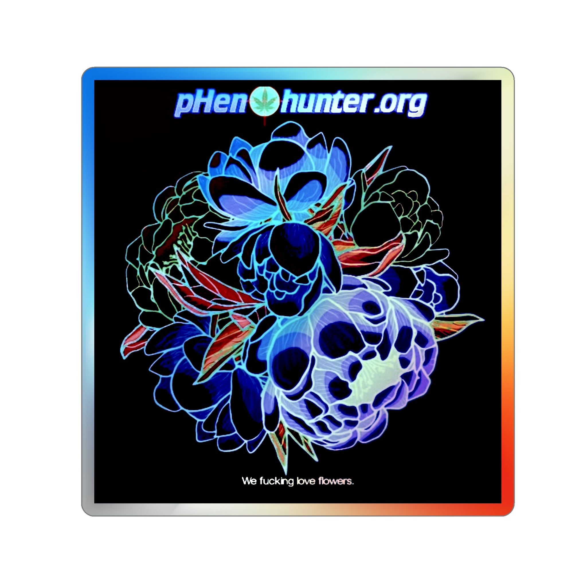 pH Holographic Stickers "We Love Flowers!"