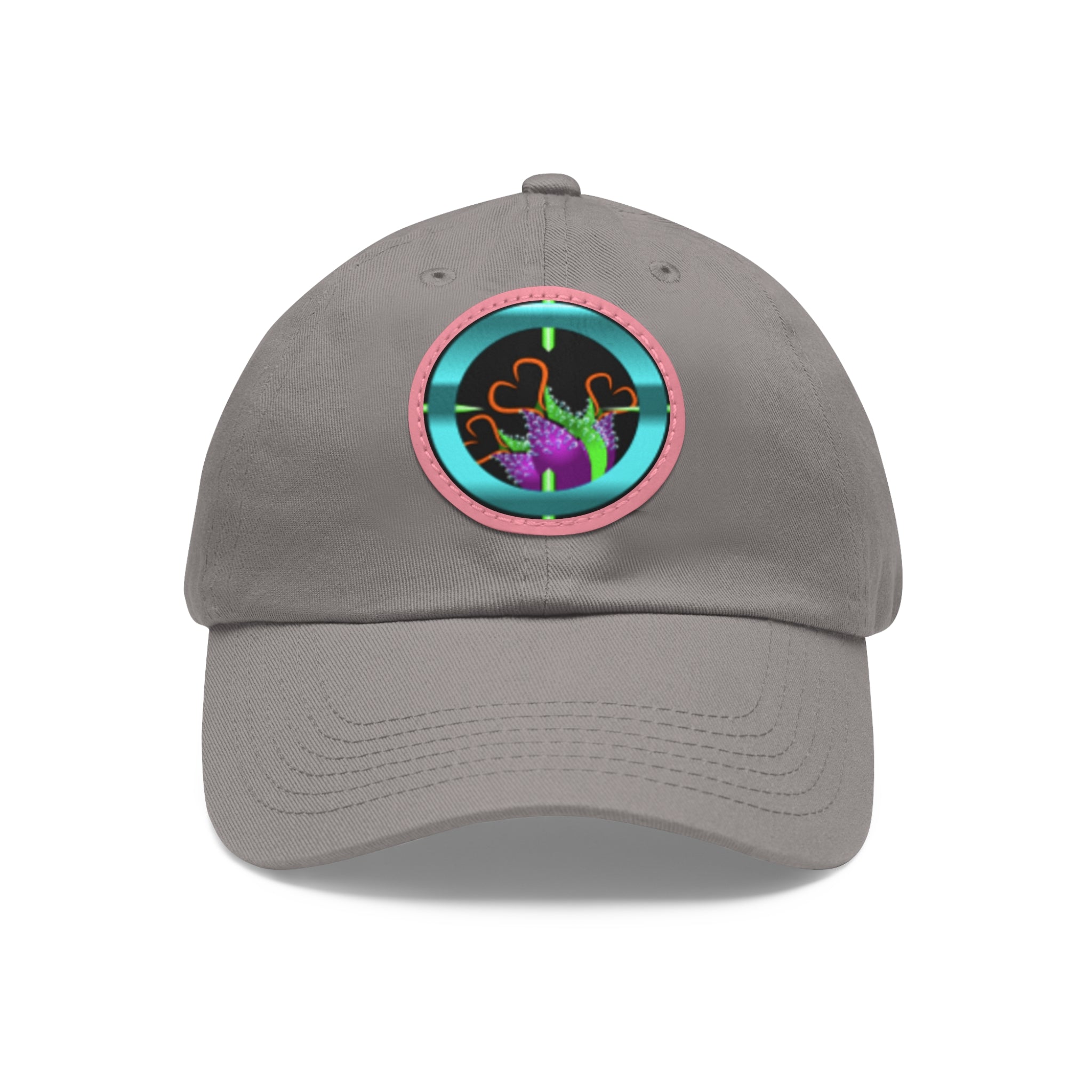 pH art contest cross-hairs hat with Leather Patch (Round)