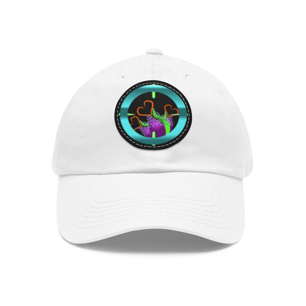 pH art contest cross-hairs hat with Leather Patch (Round)