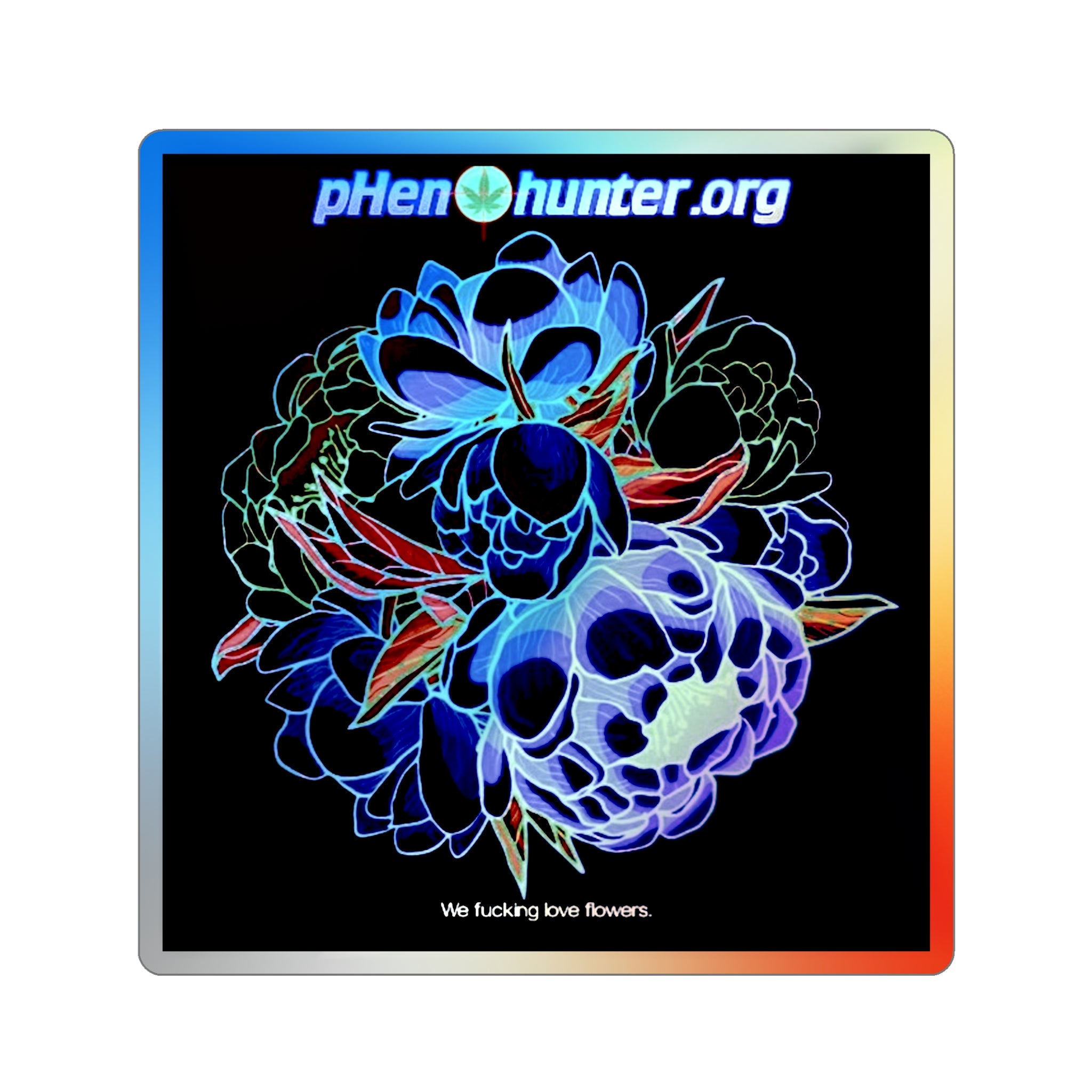 pH Holographic Stickers "We Love Flowers!"